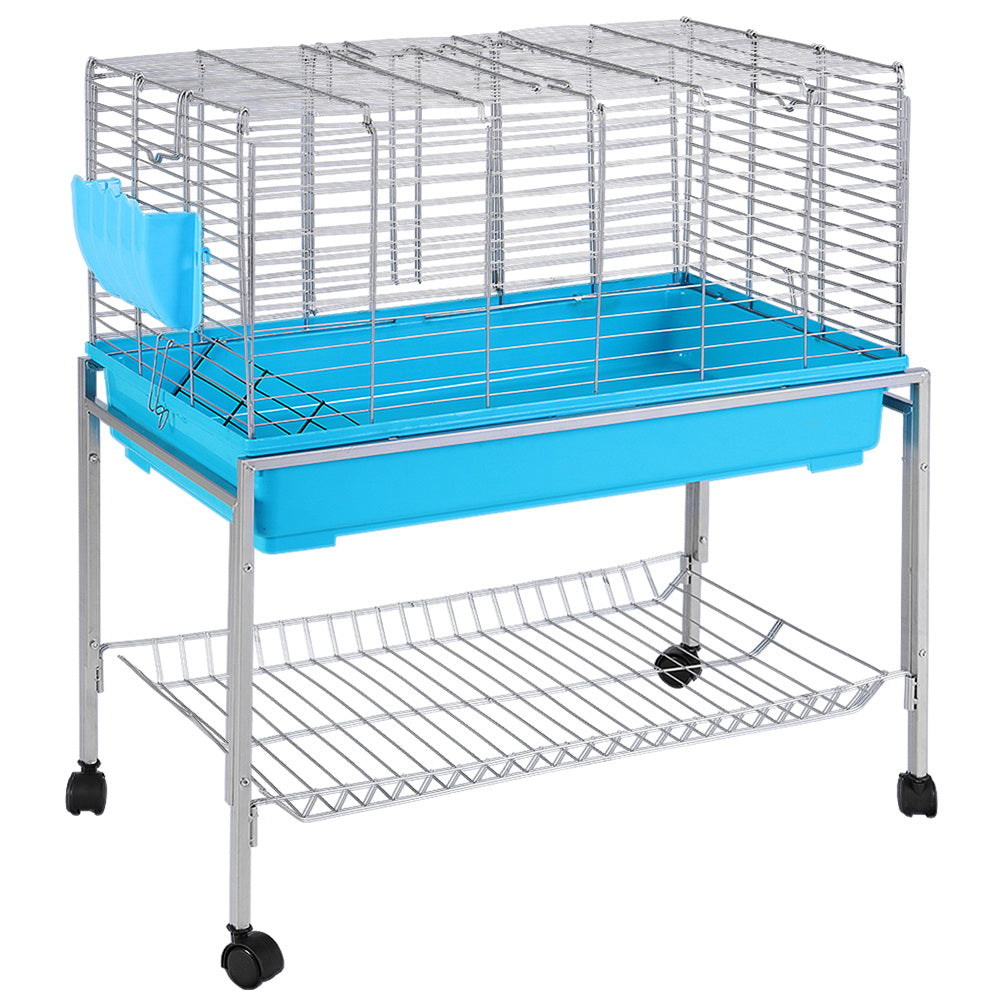NNEDSZ Rabbit Cage Hutch Cages Indoor Hamster Enclosure Carrier Bunny Blue