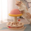 NNEDSZ Large Pink Interactive Cat Scratching Post with Ball Track – Fun Mushroom-Shaped Cat Toy for Play, Scratching, and Entertainment