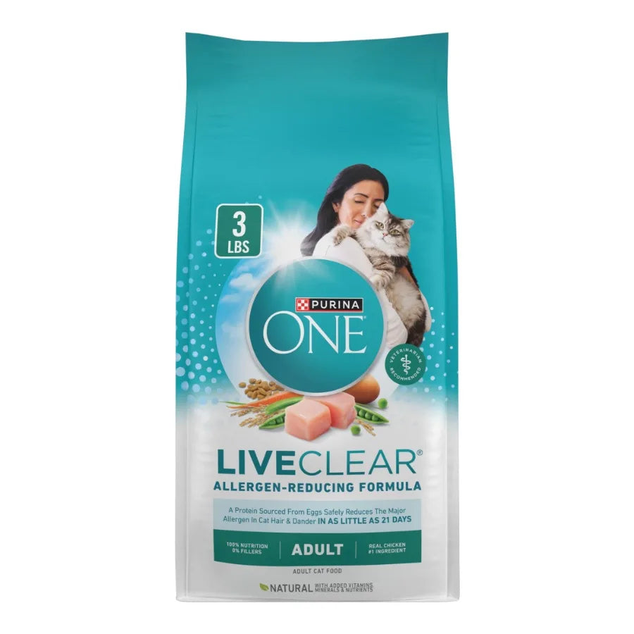 LiveClear Allergen-Reducing Dry Cat Food with Real Chicken First Ingredient, Ideal for Sensitive Cats, Light Brown, Supports He