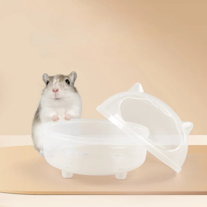 Hamster Bathroom Translucent Hamster Sand Basin Mouse Gerbille Pet Toilet Cage Box Bath Sand Room Toy House Small Pet Toilet
