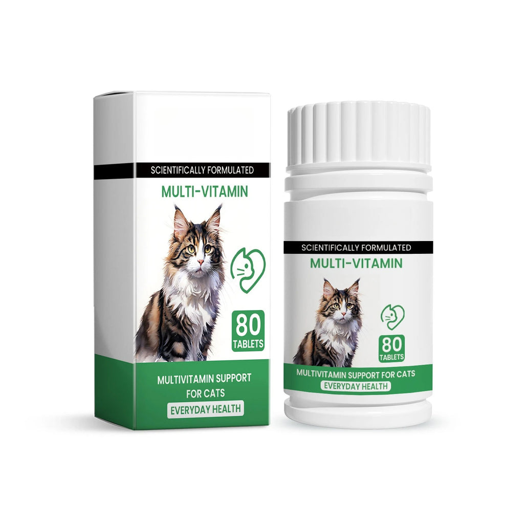 Pet cat multivitamin tablets, cat vitamin and trace element nutritional supplements