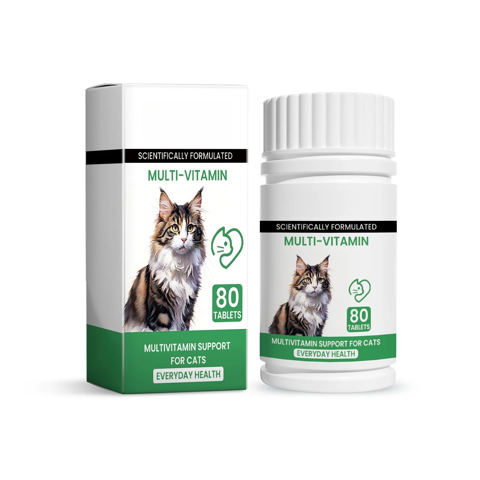 Pet cat multivitamin tablets, cat vitamin and trace element nutritional supplements