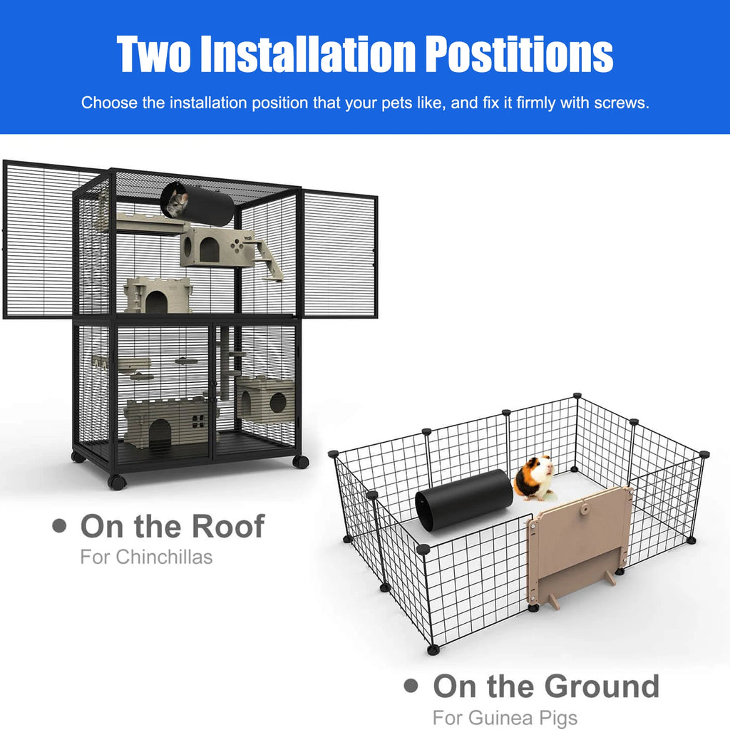 2 Piece Hanging Cooling Tunnel Toys Cage Accessories Exercising Training Tubes Metal Tube Toys for Guinea Pig Hamster Chinchilla