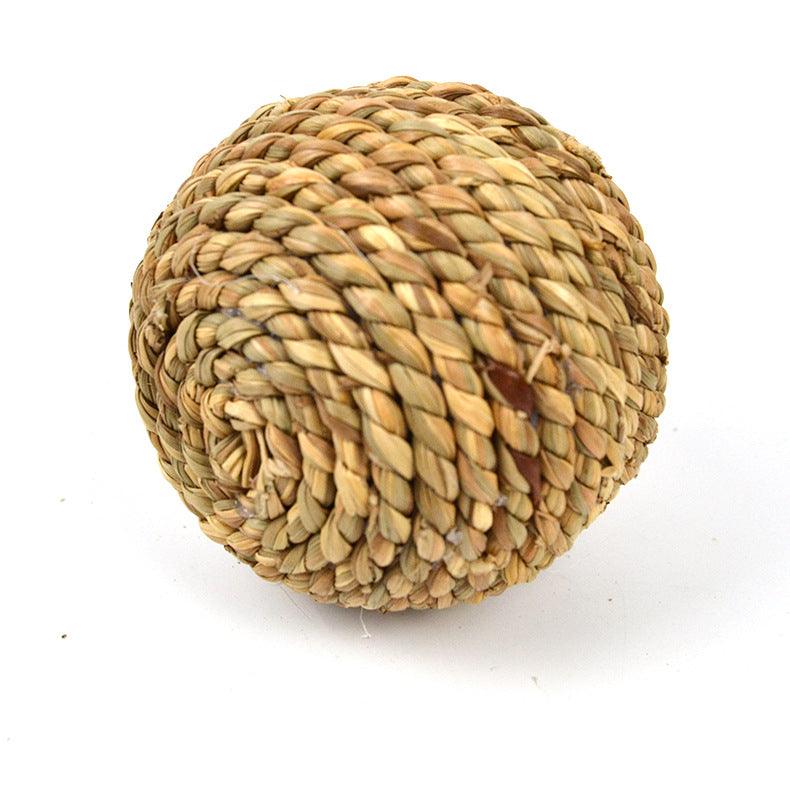 Pet Natural Straw Rope Ball For Hamsters, Rabbits, And Parrots
