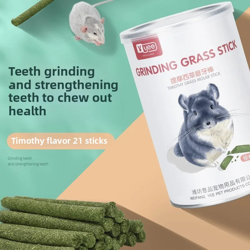 YEE Small Animal Chew Sticks - Timothy & Alfalfa Hay Blends for Rabbits, Hamsters & Guinea Pigs | Natural Dental Health Treats