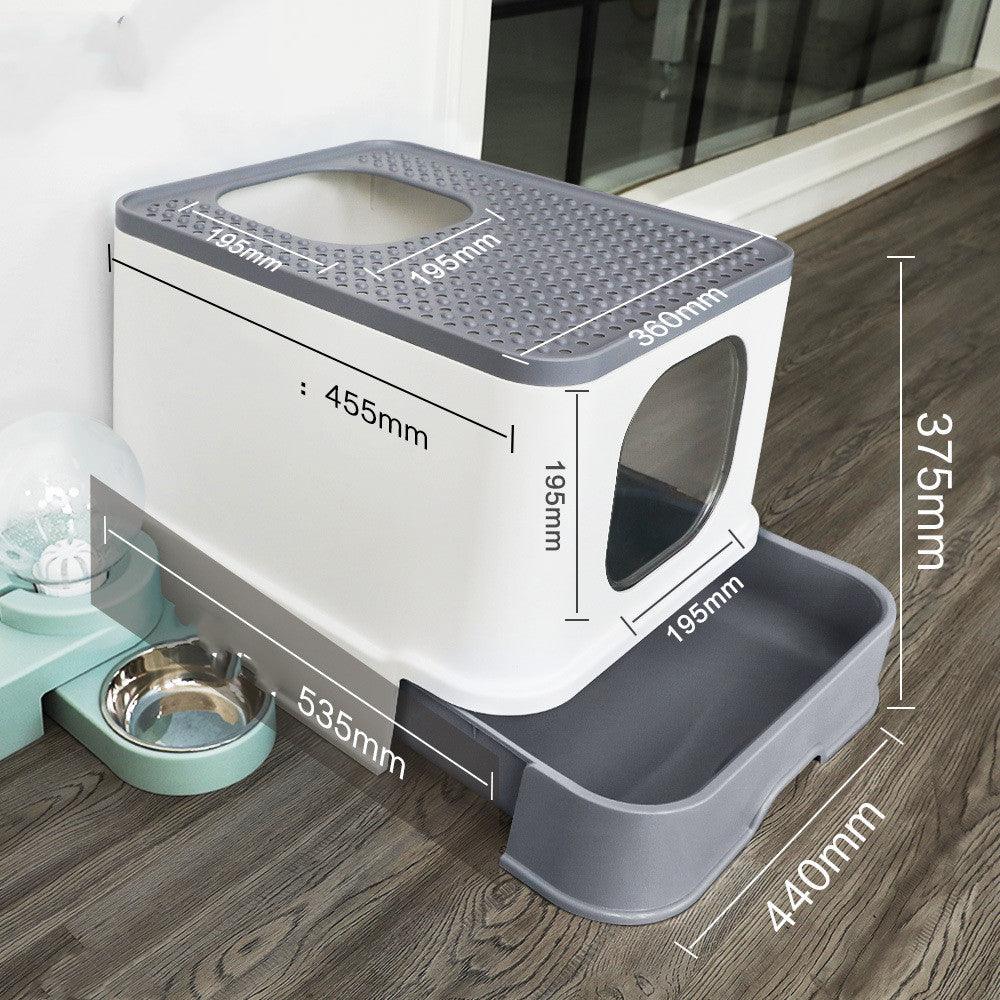 Large Jacking Closed Cat Litter Basin
