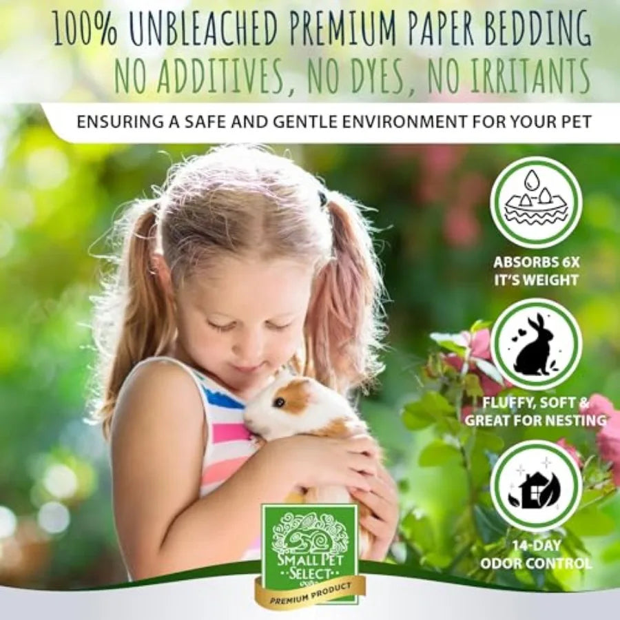 Rose Bedding, Paper Bedding with Real Rose, Soft Animal Bedding with Odor Control for Guinea Pig, Rabbit, Hamster, or Bunny, Ca