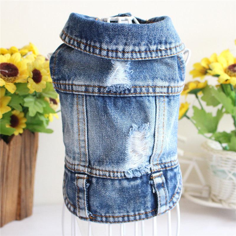 Stylish Denim Dog Jacket: Trendy Pet Fashion For Small Dogs