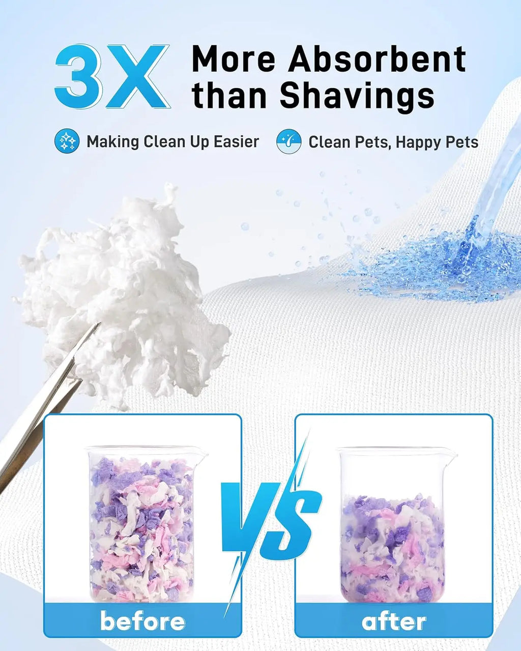 Hamster Bedding 15L, 99% Dust-Free Guinea Pig Paper Bedding Odor Control Paper Bedding, Cozy Small Animal Bedding for Rabbit Rat Syrian Dwarf Hamsters Gerbils (Lavender)