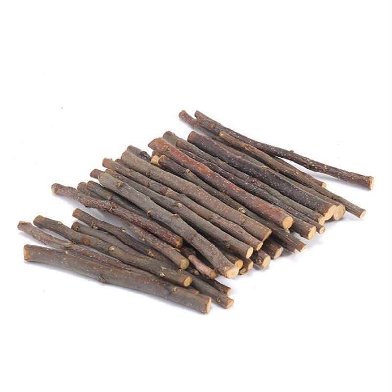 Wooden Bunny Bites: Natural Branch Chewing Snacks For Small Pets
