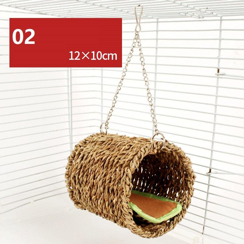 Natural Wood Hamster Playground Swing Fence Toy