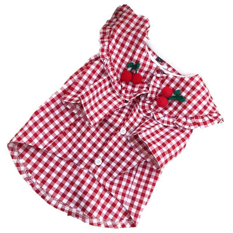 Checkered Summer Dog Shirt: Stylish And Breathable For Small Dogs