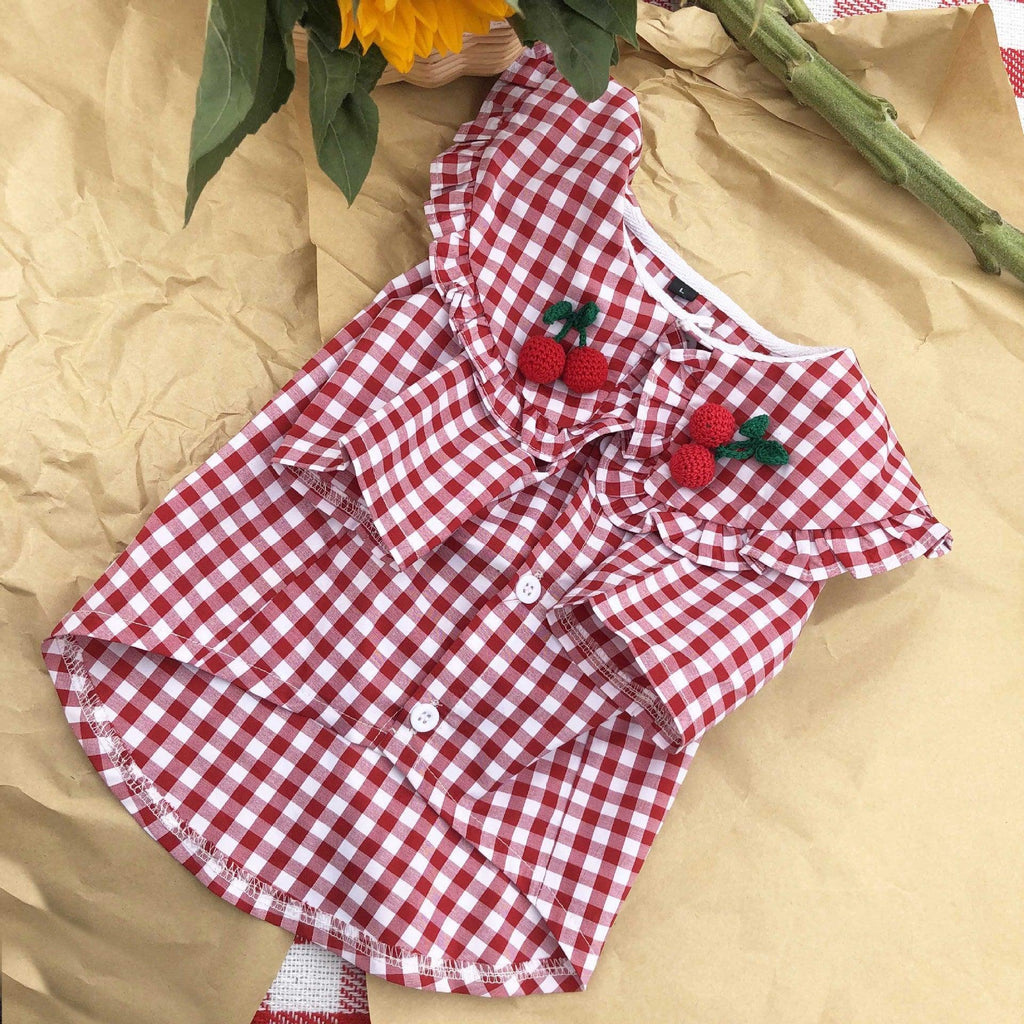 Checkered Summer Dog Shirt: Stylish And Breathable For Small Dogs