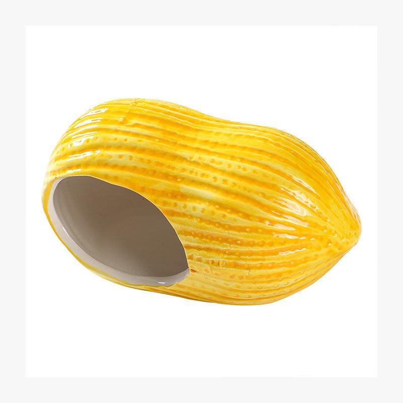 Cozy Nutshell Ceramic Hamster Nest