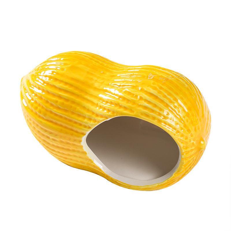 Cozy Nutshell Ceramic Hamster Nest