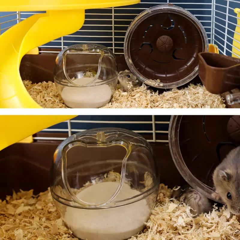Hamster Toilet Golden Bear Mouse Pet Mascotas Bathroom Cage Box Bath Sand Room Toy Acrylic House Small Pet Hamster Accessories