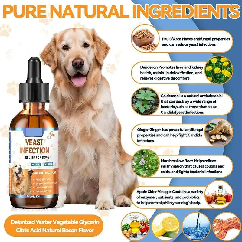 60ML Dog Pet Vitamin Drops Gentle Care Supplement To Maintain Healthy Coat and Skin Pet Ear Drops, Ear Cleansers