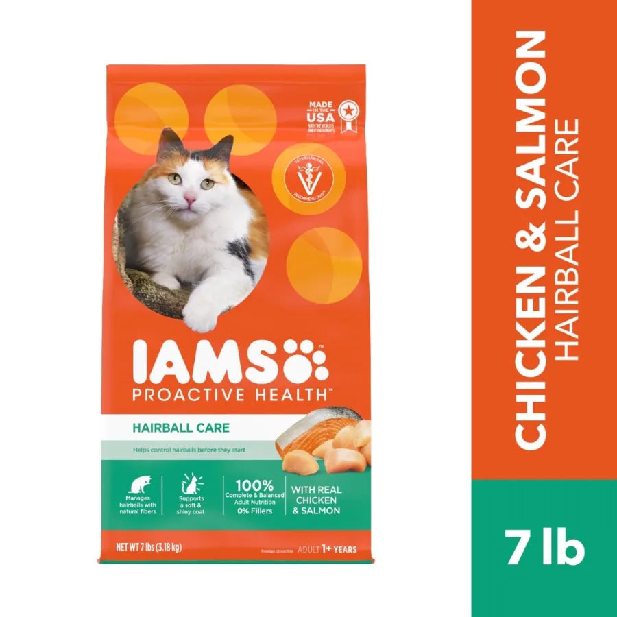 Proactive Health Chicken and Salmon Dry Cat Food for Adult Cats, Natural Ingredients with Omega-3 for Shiny Coat and Digestive