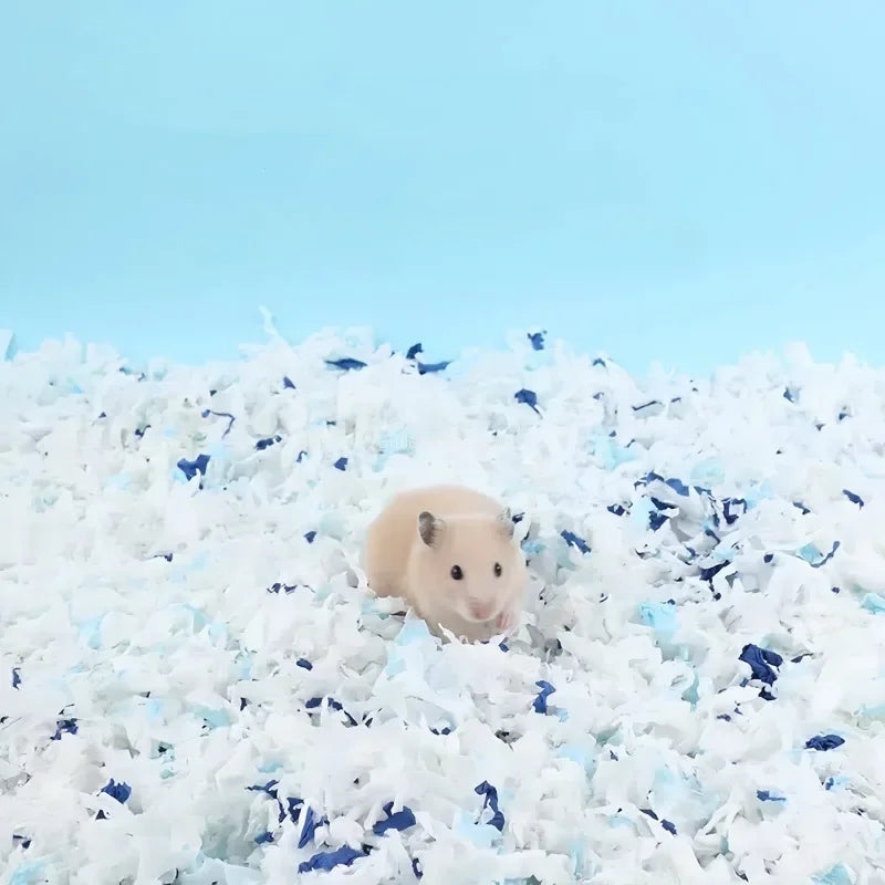 450g Cozy Hamster Bedding Absorbent & Odor-Control Paper Cotton for Syrian Hamsters - Cage Litter & Nesting Material pet items