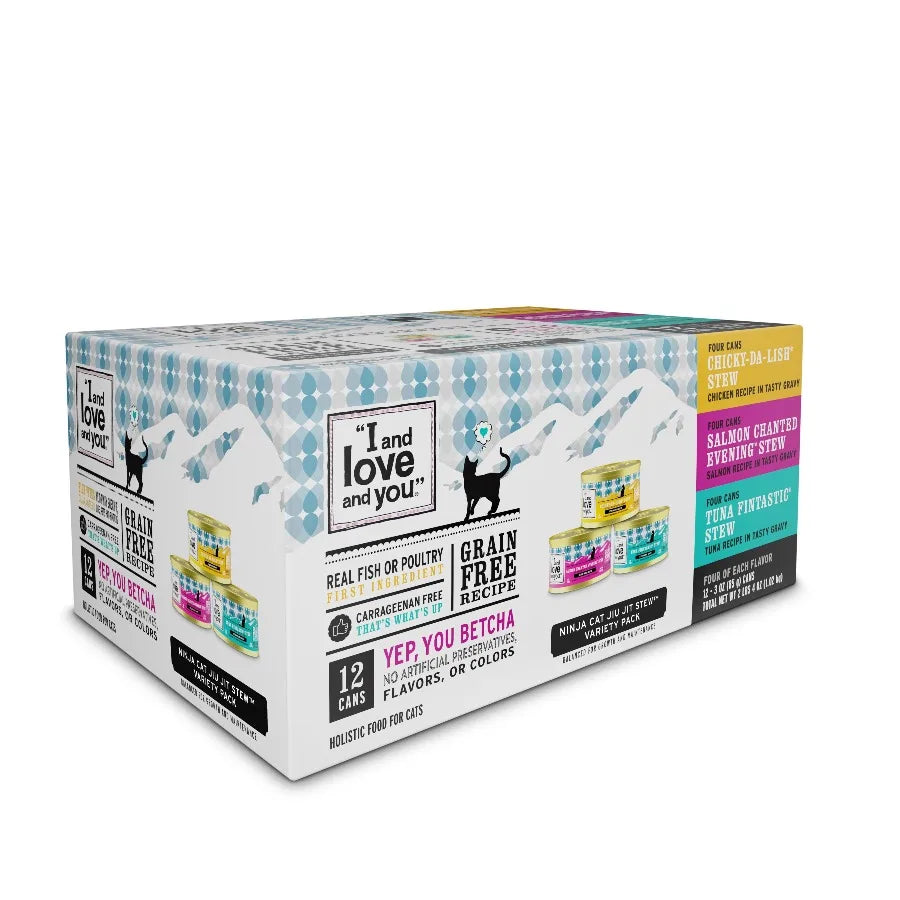 Wet Cat Food Variety Pack for Indoor Cats Chicky-Da-Lish, Salmon Chanted Evening Tuna Fintastic in Assorted Flavors, Grain-Free