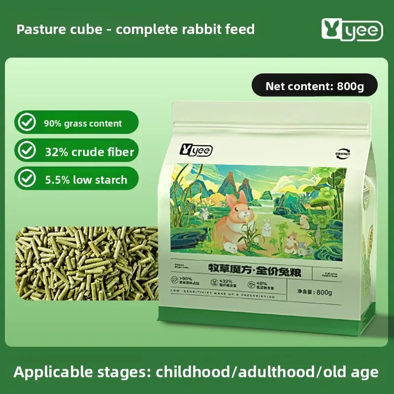 Yee Timothy Hay Based Rabbit Food, High Fiber Complete Pellets for Adult & Young Rabbits and Guinea Pigs