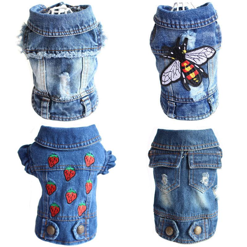 Stylish Denim Dog Jacket: Trendy Pet Fashion For Small Dogs