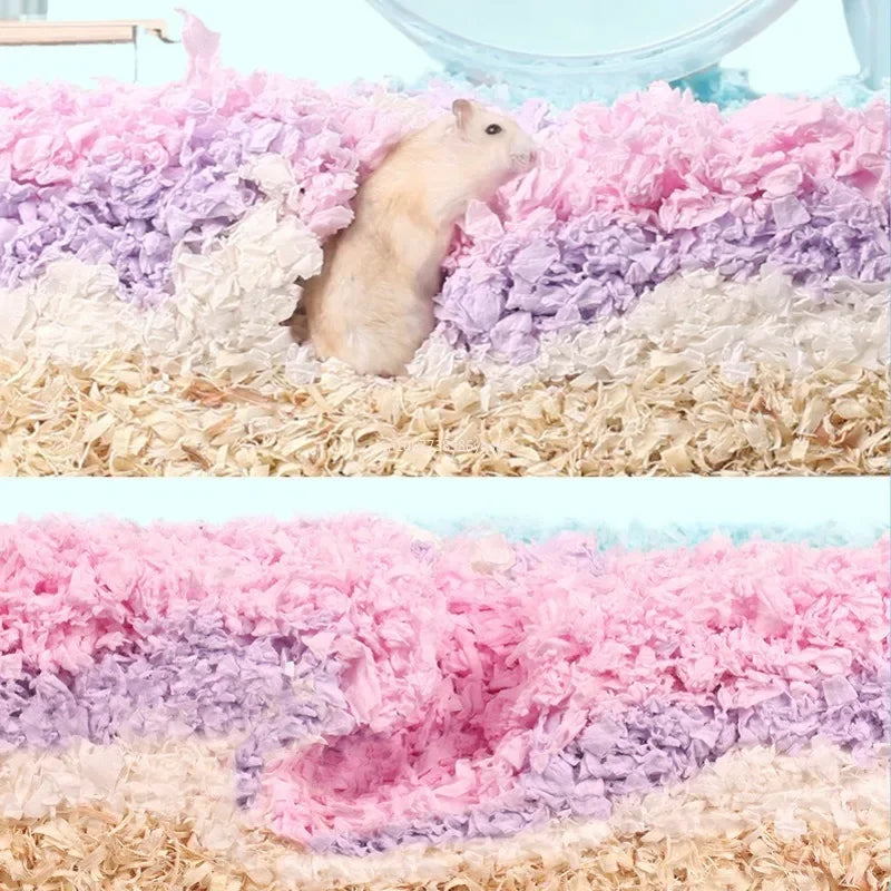 450g Cozy Hamster Bedding Absorbent & Odor-Control Paper Cotton for Syrian Hamsters - Cage Litter & Nesting Material pet items
