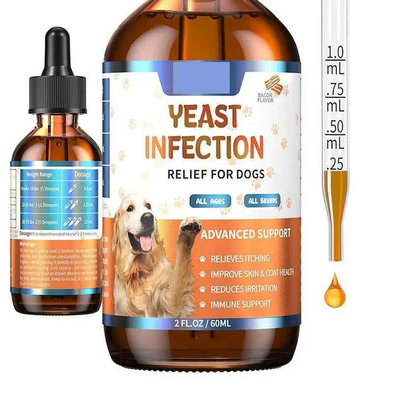 60ML Dog Pet Vitamin Drops Gentle Care Supplement To Maintain Healthy Coat and Skin Pet Ear Drops, Ear Cleansers