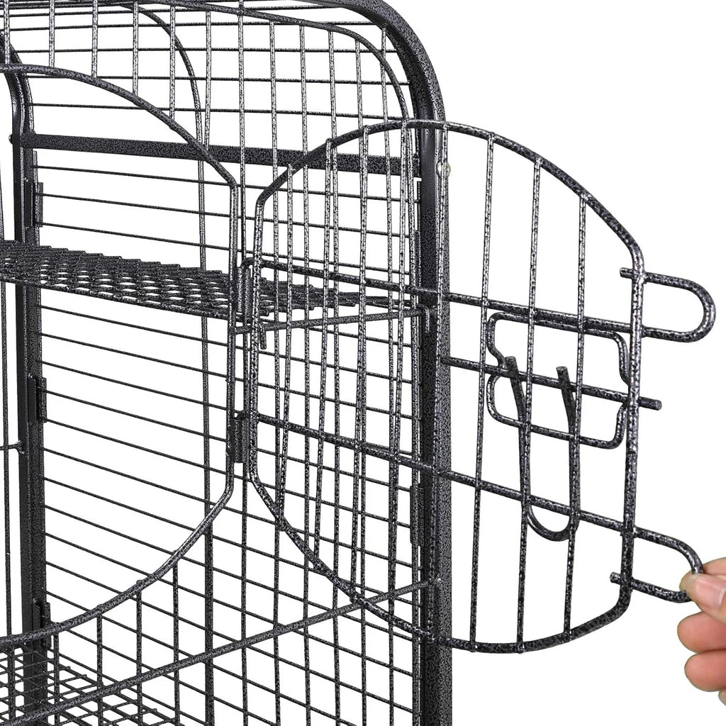 37-Inch Ferret Guinea Pigs Chinchilla Cage Indoor Habitats Animal Hutch with Rolling Stand, Shelves, Ramps and Tray