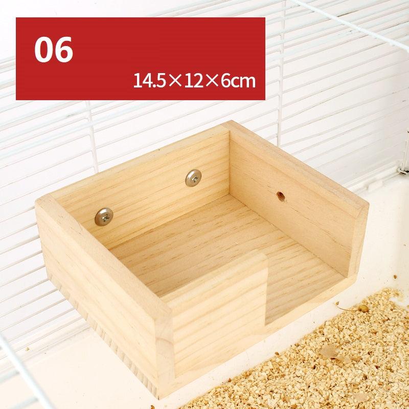 Natural Wood Hamster Playground Swing Fence Toy