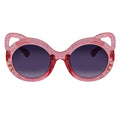 GLITTER CAT - Kids Small Round Glitter Cat Eye Sunglasses Pink Lavender