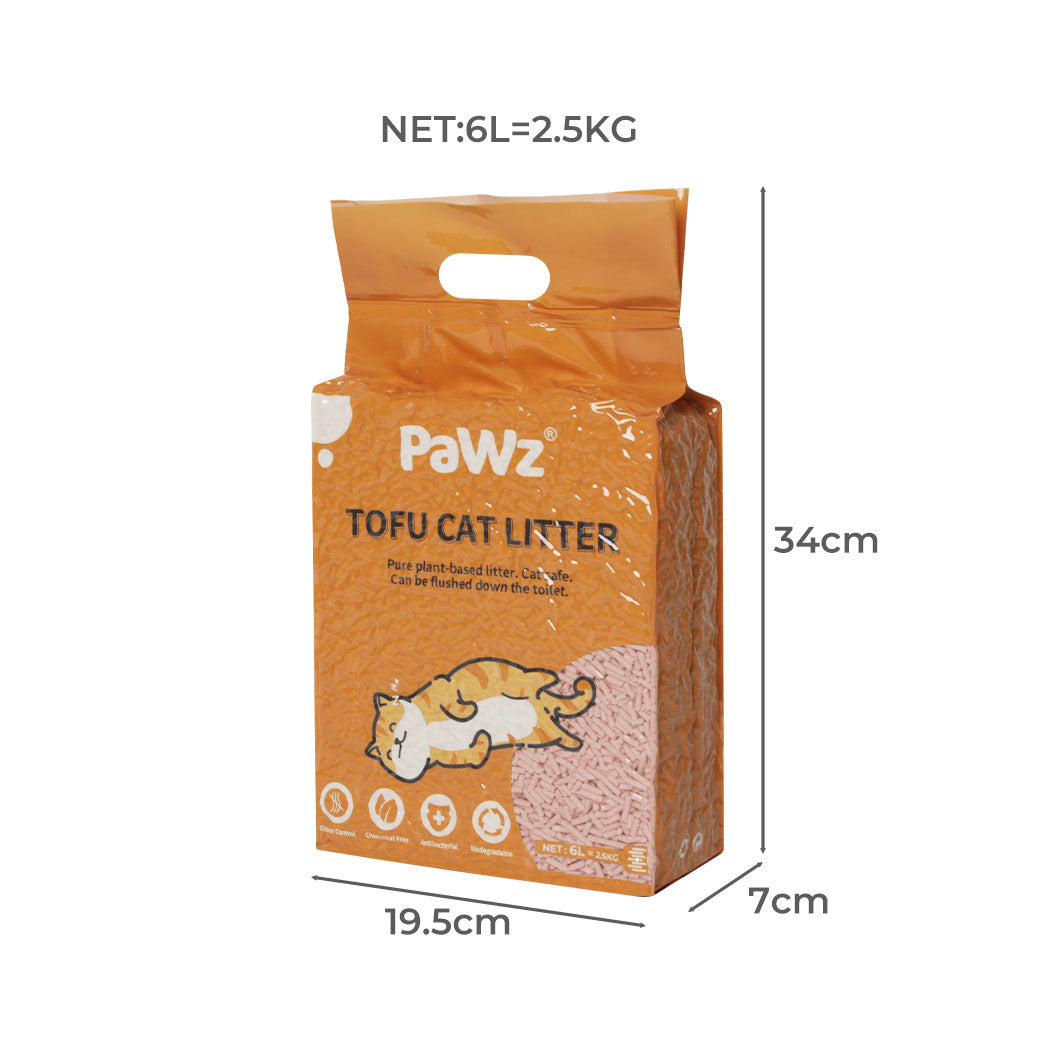 PaWz 2.5kg Tofu Cat Litter Clumping Peach x12