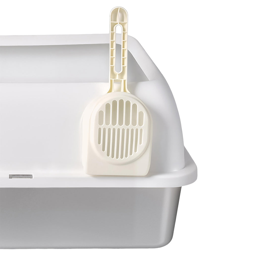 Pawz Stainless Steel Cat Litter Box Big Cats Kitten High Sided Easy Clean White