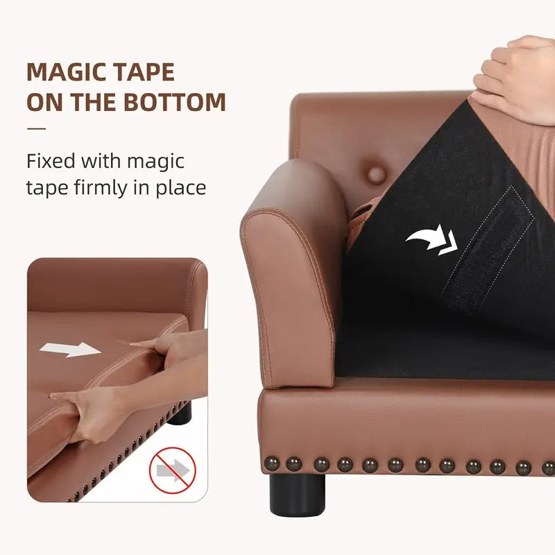 Leather Large Dog Sofa Lounge with Cushion